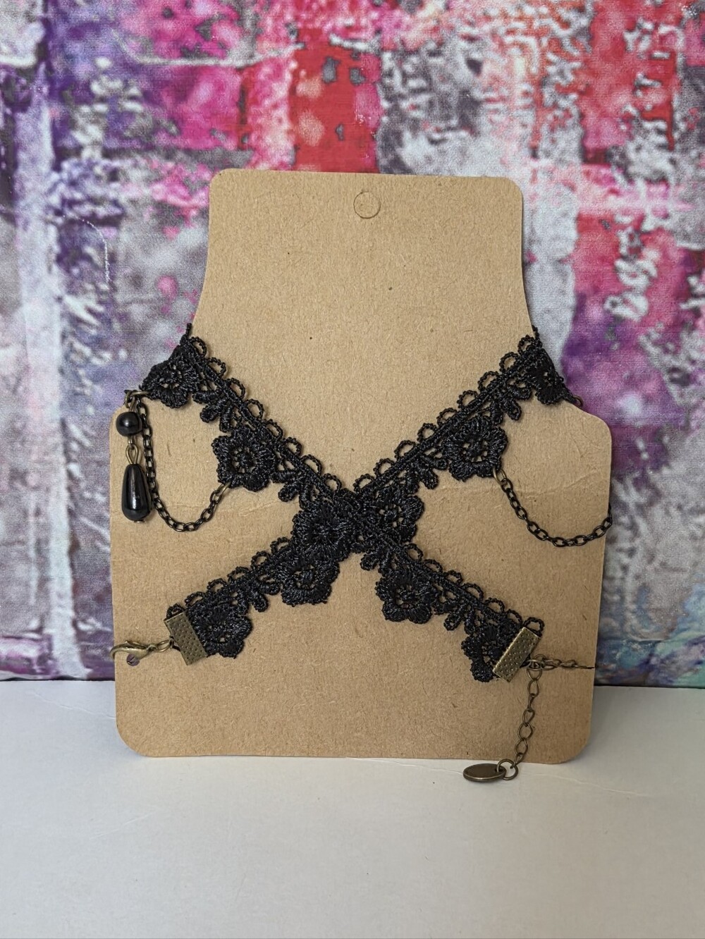 Handmade Black Victorian Lace Choker Necklace NIP - Picture 2 of 7